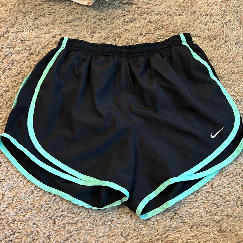 Black and teal Nike Dri-fit running shorts size small